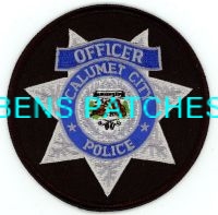 ILLINOIS,CALUMET CITY POLICE HAT PATCH OFFICER 1